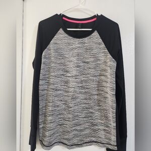 Women's Black & Gray Athletic Pullover Top